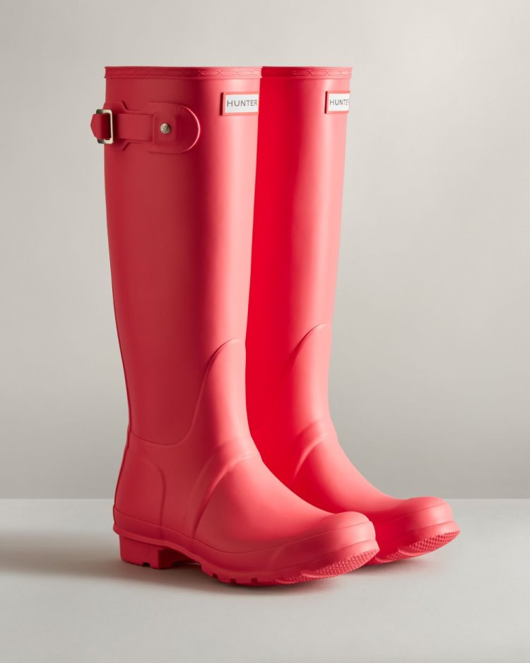 Botas de Agua Altas Hunter Original Tall Rain Mujer Coral Uruguay | N9Z-3873