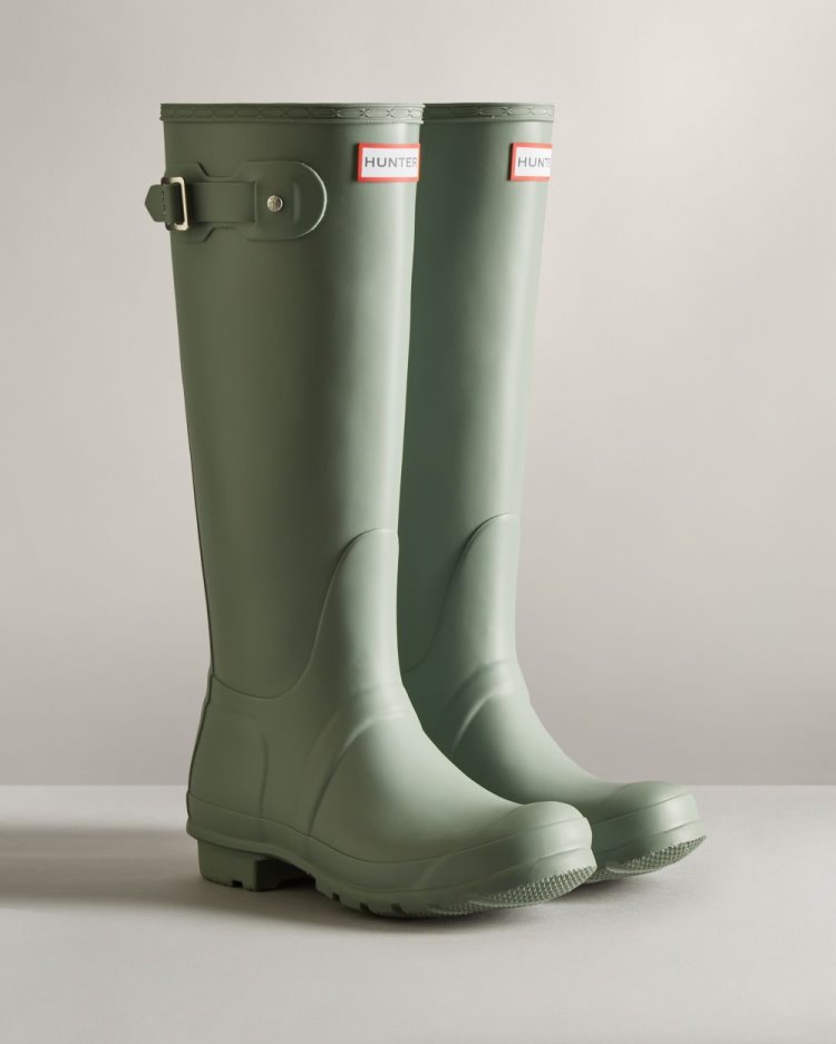 Botas de Agua Altas Hunter Original Tall Rain Mujer Verde Claro Uruguay | U6X-2110