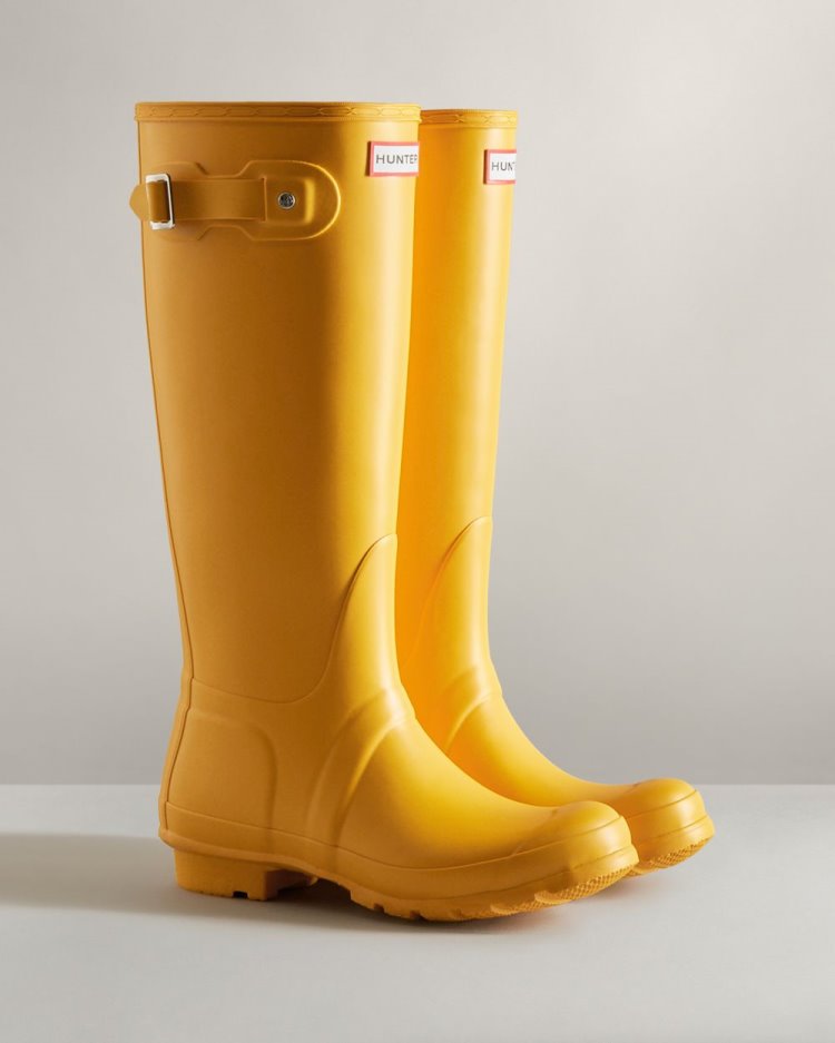 Botas de Agua Altas Hunter Original Tall Rain Mujer Amarillo Uruguay | C0D-2377