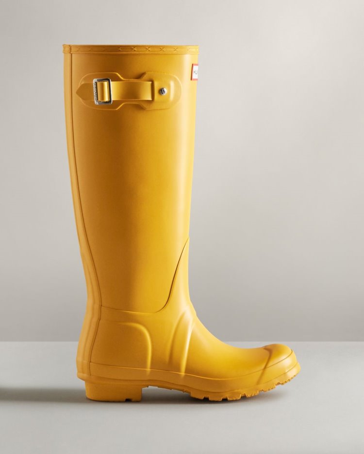 Botas de Agua Altas Hunter Original Tall Rain Mujer Amarillo Uruguay | C0D-2377