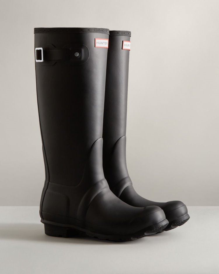 Botas de Agua Altas Hunter Tall Insulated Rain Mujer Negras Uruguay | C5L-9372