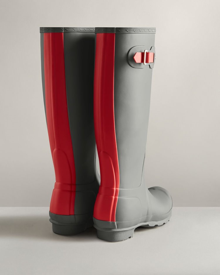 Botas de Agua Altas Hunter Tall Insulated Rain Mujer Gris Rojas Uruguay | Y5E-4623