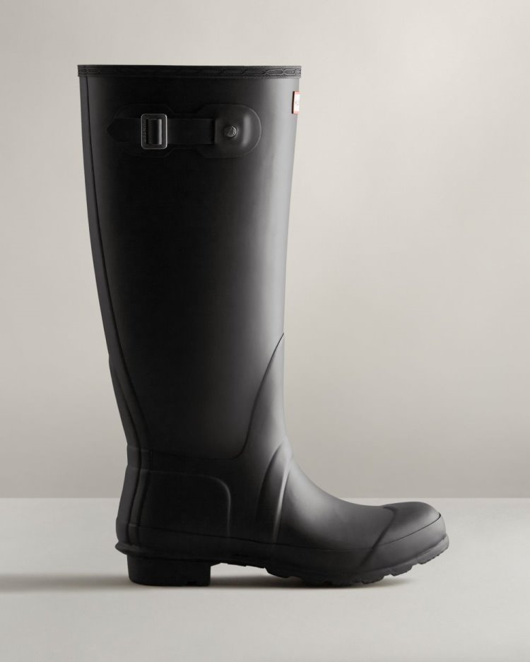 Botas de Agua Altas Hunter Tall Wide Fit Rain Mujer Negras Uruguay | A0V-4958