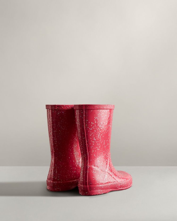 Botas de Agua Bajas Hunter First Classic Giant Glitter Rain Niños Rosas Uruguay | A6L-7005