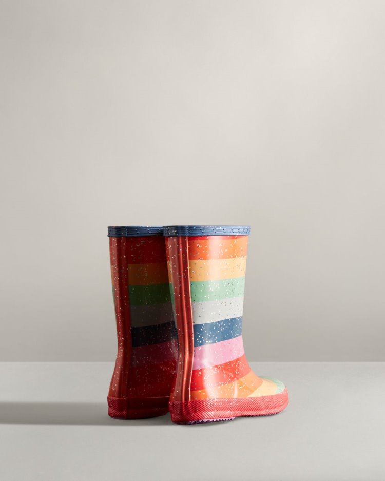 Botas de Agua Bajas Hunter First Classic Glitter Rainbow Rain Niños Multicolor Uruguay | D8G-4088