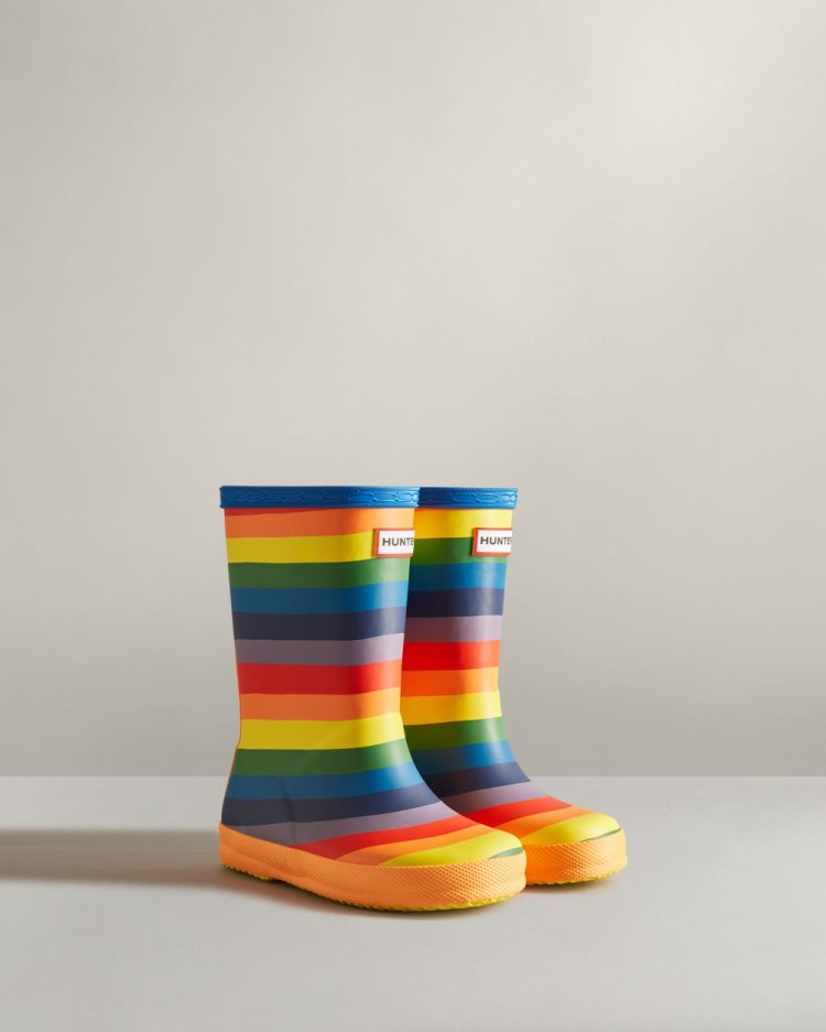 Botas de Agua Bajas Hunter First Classic Rainbow Rain Niños Multicolor Uruguay | R5J-9119