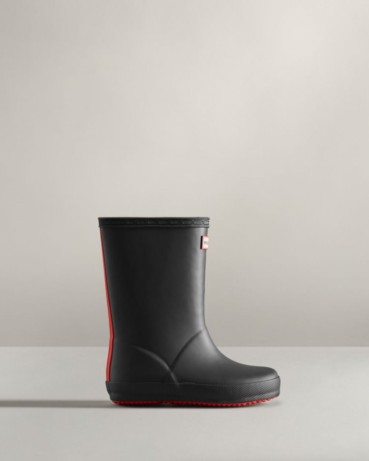 Botas de Agua Bajas Hunter First Classic Insulated Rain Niños Negras Rojas Uruguay | N5T-0164