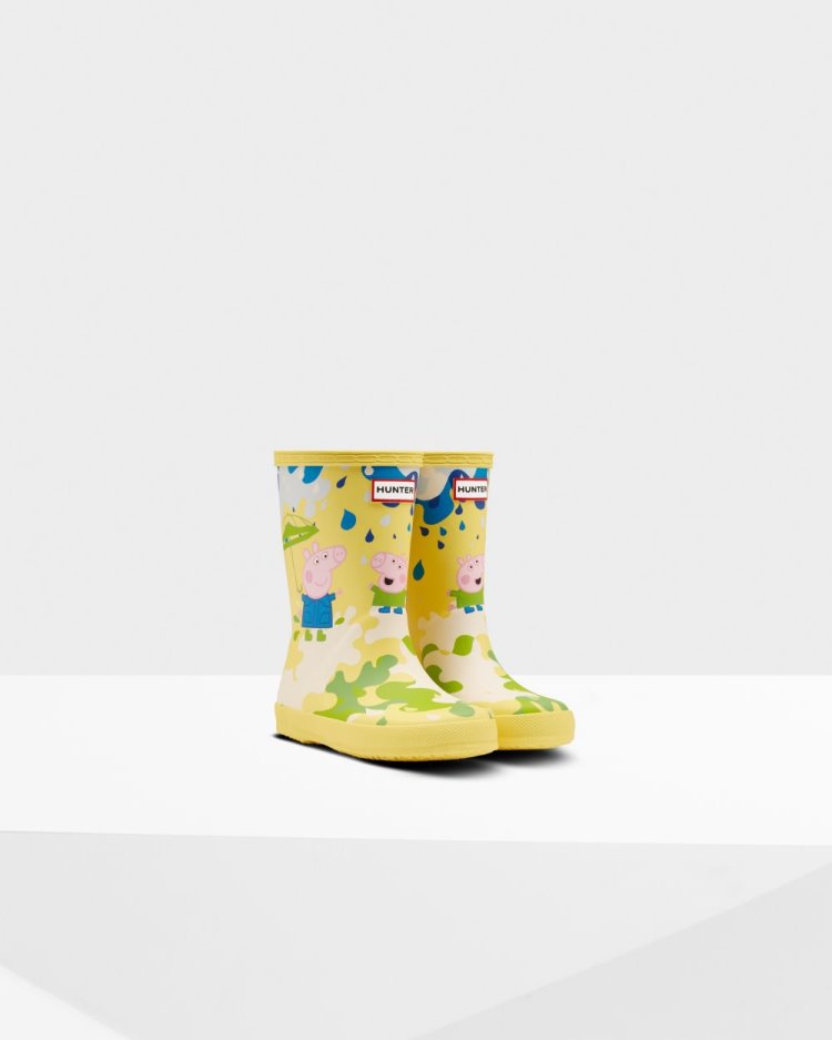 Botas de Agua Bajas Hunter First Peppa Pig Muddy Puddles Rain Niños Amarillo Uruguay | G2L-8520