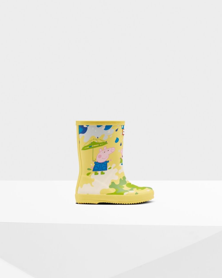 Botas de Agua Bajas Hunter First Peppa Pig Muddy Puddles Rain Niños Amarillo Uruguay | G2L-8520