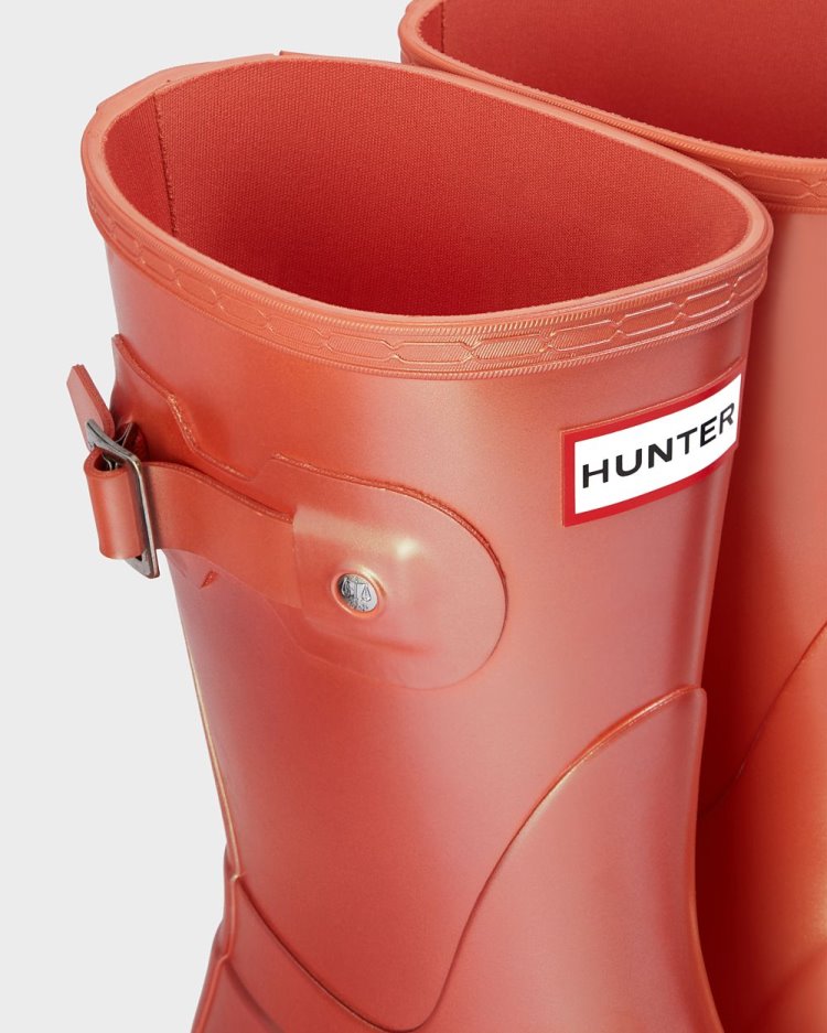 Botas de Agua Bajas Hunter Nebula Short Rain Mujer Naranjas Uruguay | W4X-2060