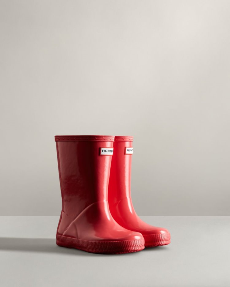 Botas de Agua Bajas Hunter Original First Classic Gloss Rain Niños Rosas Uruguay | C3K-0843