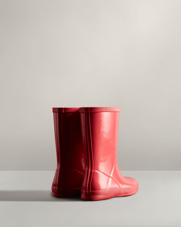 Botas de Agua Bajas Hunter Original First Classic Gloss Rain Niños Rosas Uruguay | C3K-0843