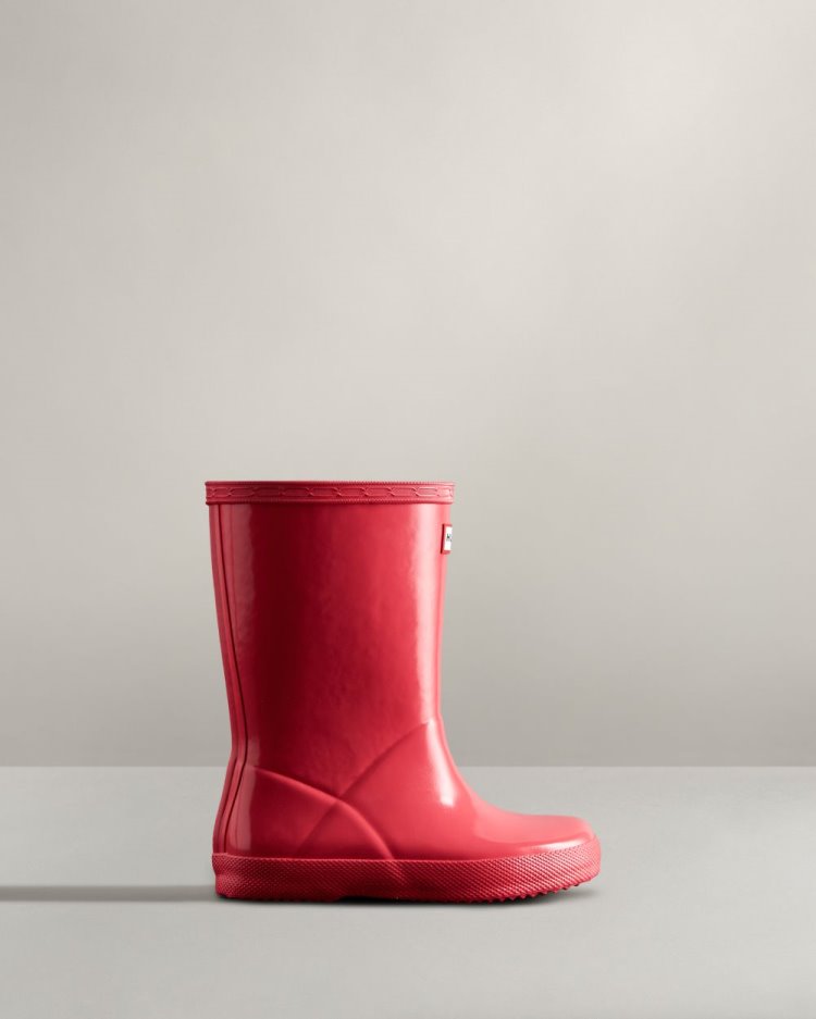 Botas de Agua Bajas Hunter Original First Classic Gloss Rain Niños Rosas Uruguay | C3K-0843