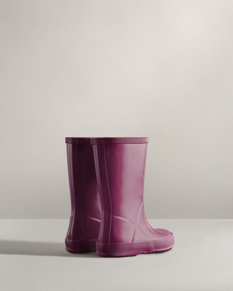 Botas de Agua Bajas Hunter Original First Classic Gloss Rain Niños Moradas Uruguay | F7F-6816