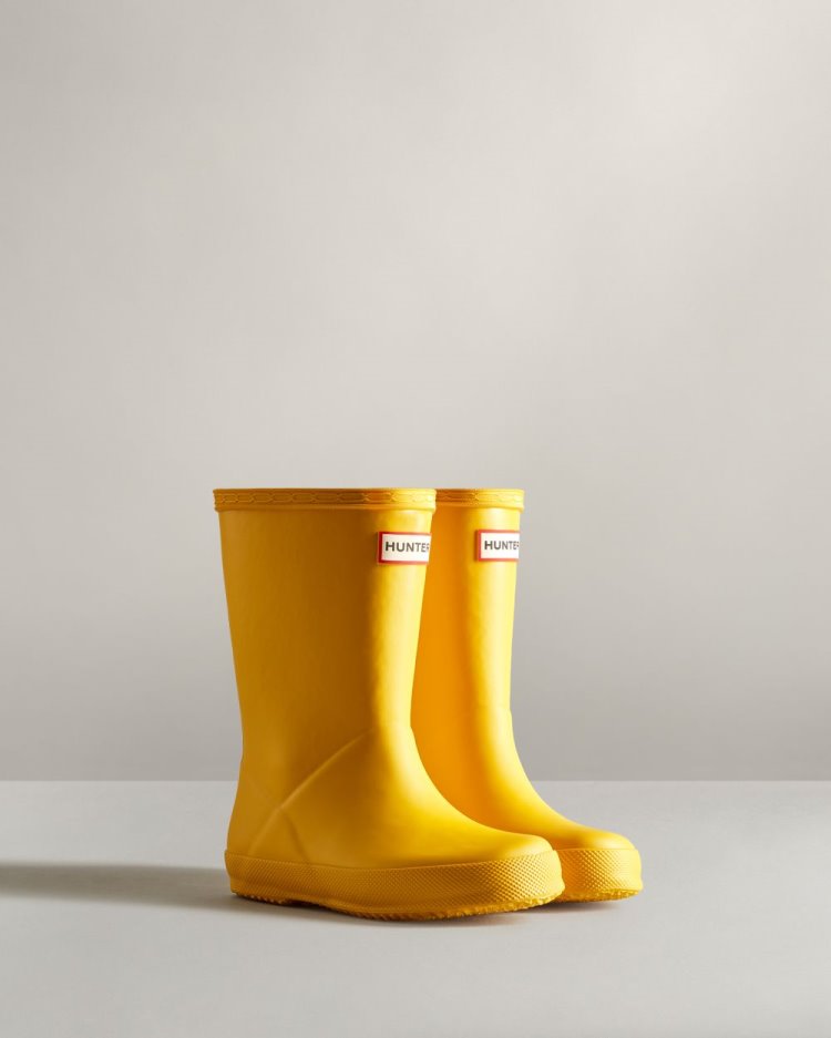 Botas de Agua Bajas Hunter Original First Classic Rain Niños Amarillo Uruguay | H4K-9238