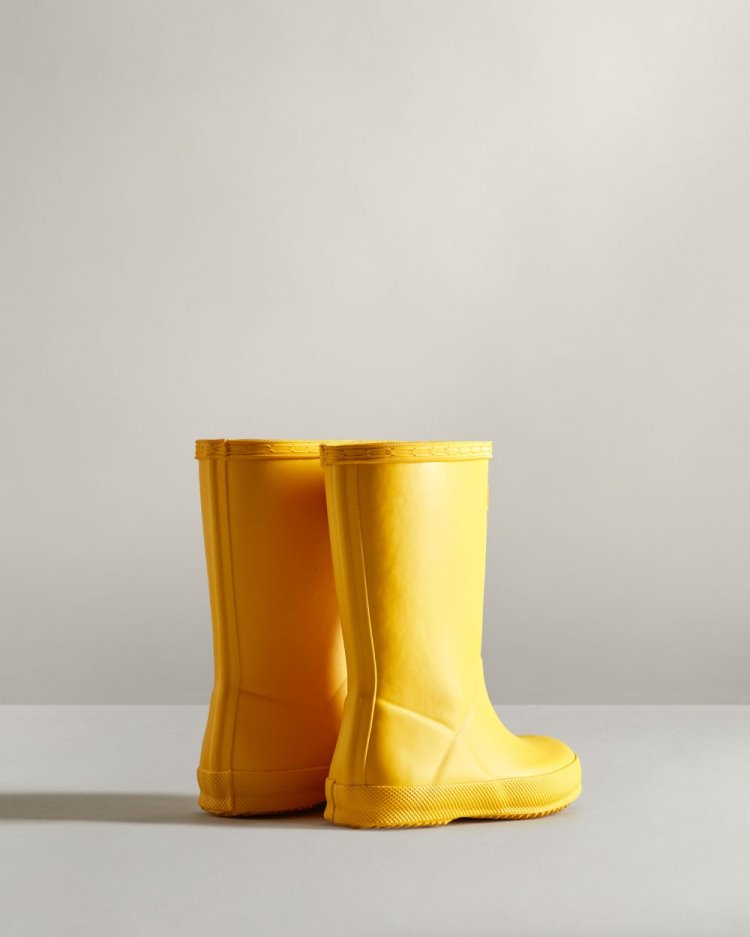 Botas de Agua Bajas Hunter Original First Classic Rain Niños Amarillo Uruguay | H4K-9238