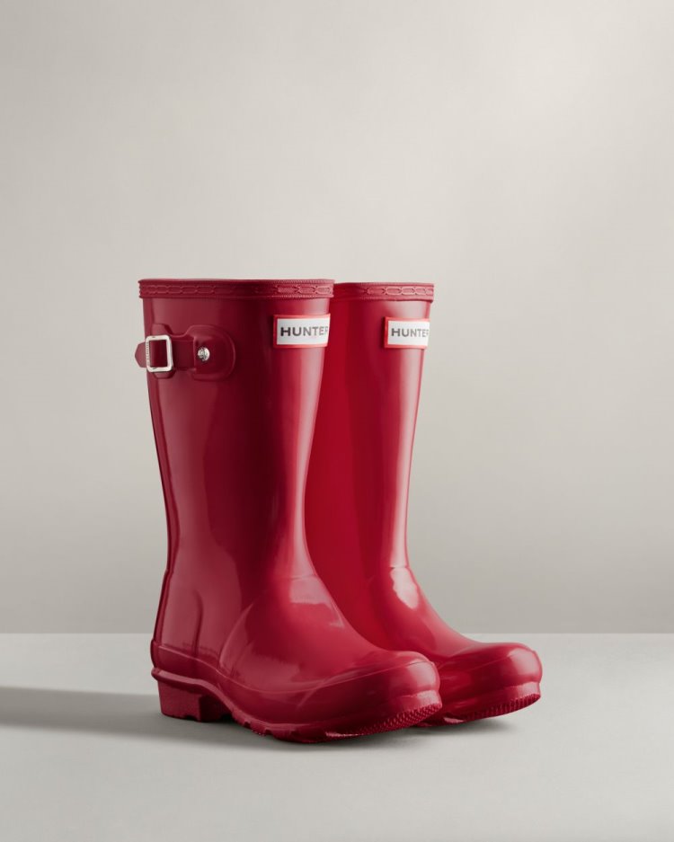 Botas de Agua Bajas Hunter Original Gloss Rain Niños Rosas Uruguay | G7X-5133