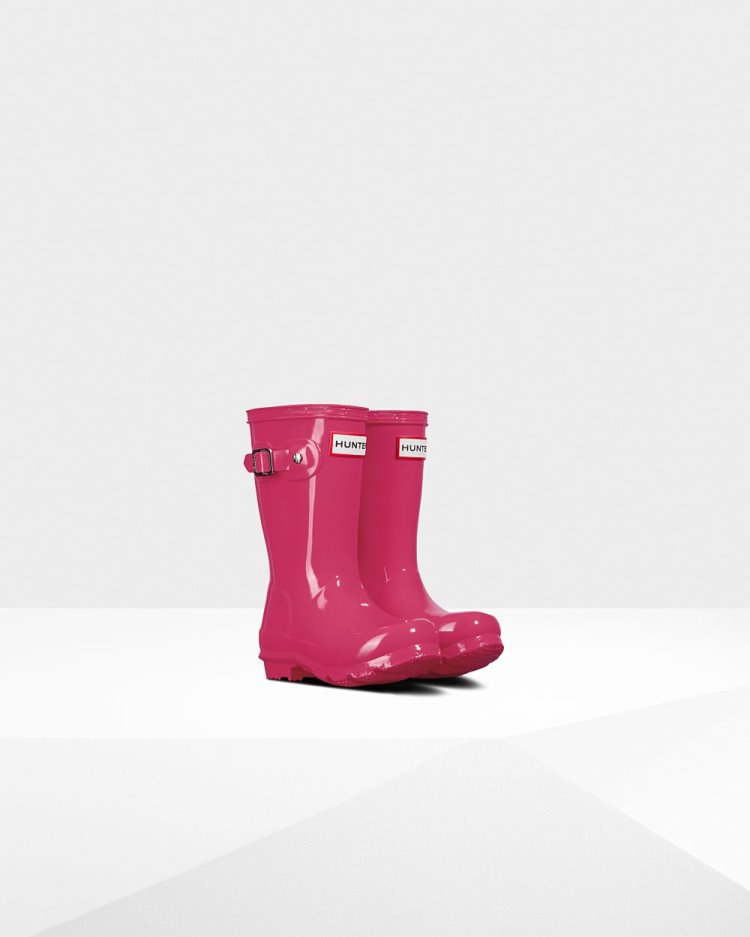 Botas de Agua Bajas Hunter Original Gloss Rain Niños Rosas Uruguay | A7E-8169