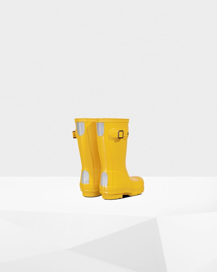 Botas de Agua Bajas Hunter Original Gloss Rain Niños Amarillo Uruguay | G1B-7230