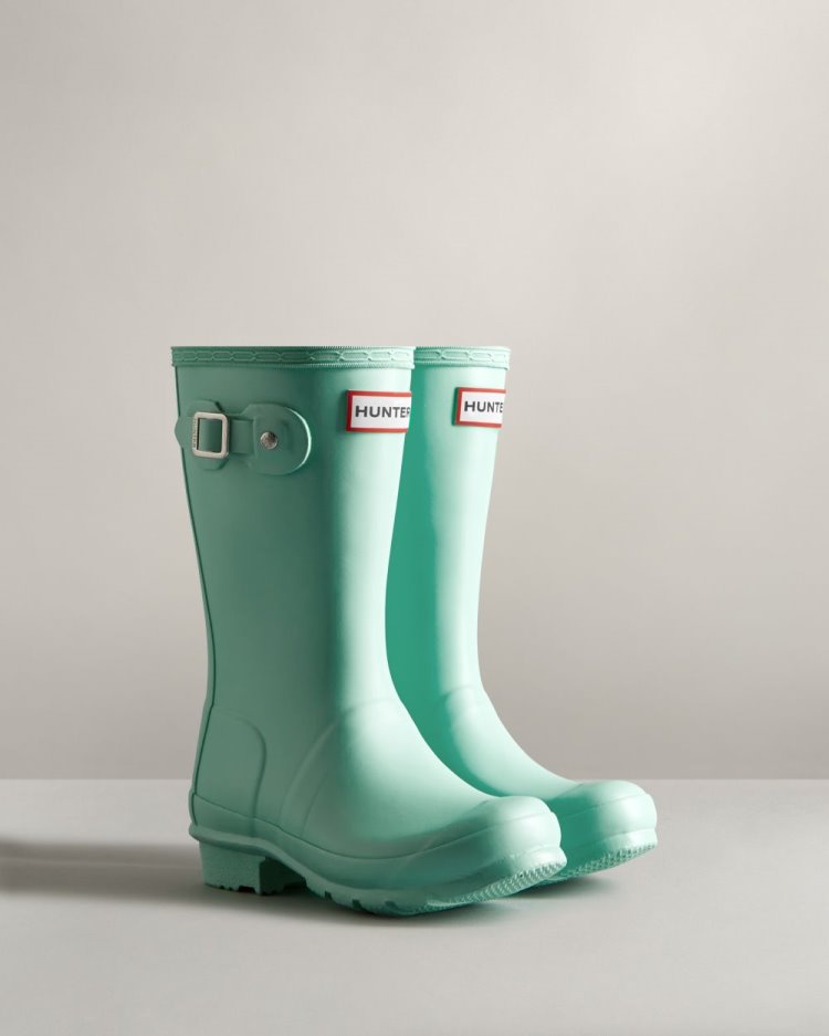 Botas de Agua Bajas Hunter Original Rain Niños Verde Menta Uruguay | V0F-1019