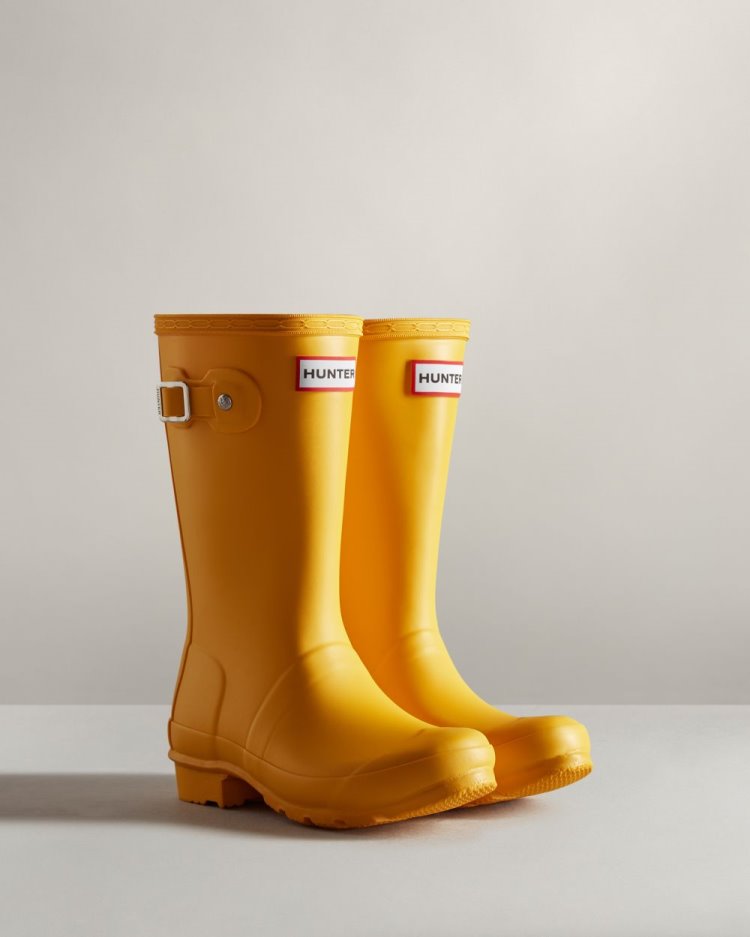 Botas de Agua Bajas Hunter Original Rain Niños Amarillo Uruguay | C3G-9370