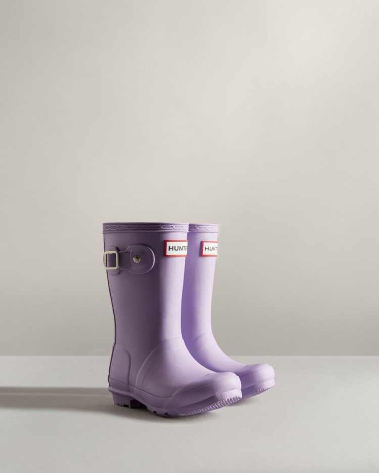 Botas de Agua Bajas Hunter Original Rain Niños Lavanda Blancas Uruguay | Z3W-0258