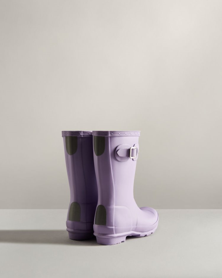 Botas de Agua Bajas Hunter Original Rain Niños Lavanda Blancas Uruguay | Z3W-0258