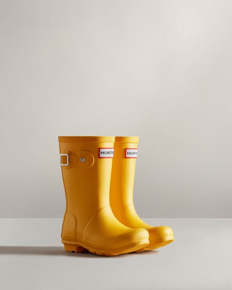 Botas de Agua Bajas Hunter Original Rain Niños Amarillo Uruguay | D5Z-9451