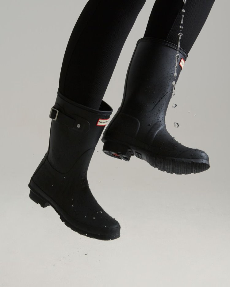 Botas de Agua Bajas Hunter Original Short Rain Mujer Negras Uruguay | Q7G-3060