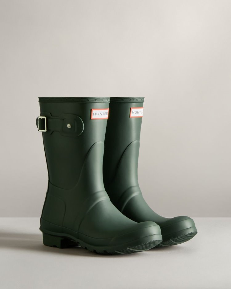 Botas de Agua Bajas Hunter Original Short Rain Mujer Verde Uruguay | D2C-2355