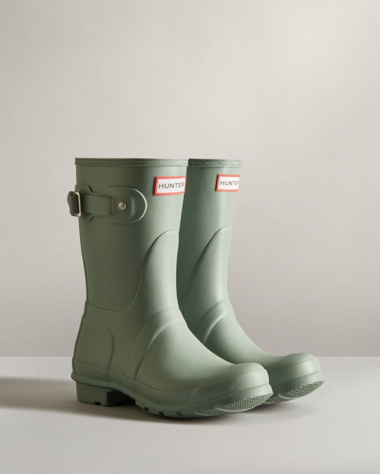 Botas de Agua Bajas Hunter Original Short Rain Mujer Verde Claro Uruguay | J0I-5060