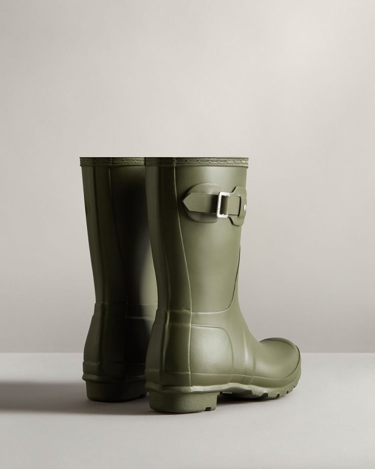 Botas de Agua Bajas Hunter Original Short Rain Mujer Verde Oliva Uruguay | O9Z-8717