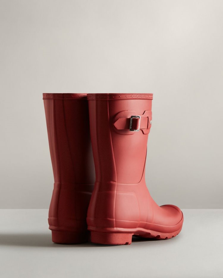 Botas de Agua Bajas Hunter Original Short Rain Mujer Rojas Uruguay | H9E-2510