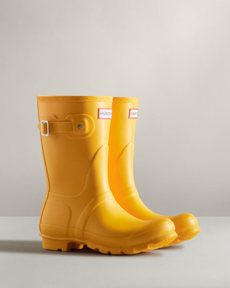 Botas de Agua Bajas Hunter Original Short Rain Mujer Amarillo Uruguay | E3K-1203