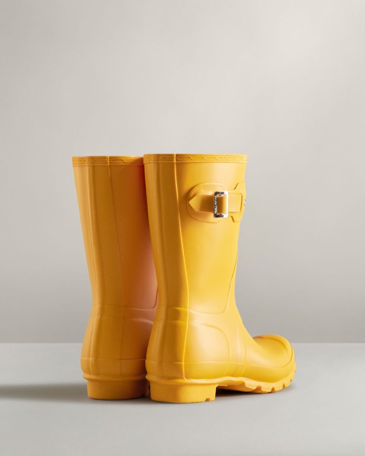 Botas de Agua Bajas Hunter Original Short Rain Mujer Amarillo Uruguay | E3K-1203