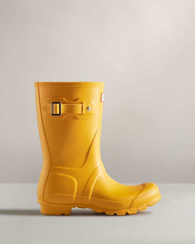 Botas de Agua Bajas Hunter Original Short Rain Mujer Amarillo Uruguay | E3K-1203