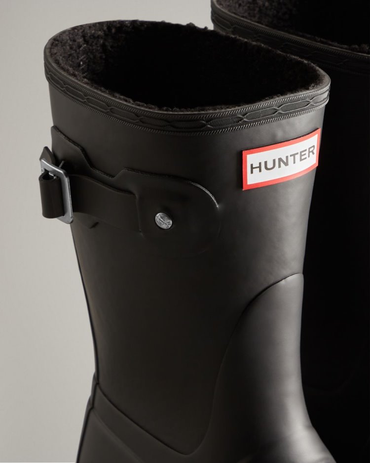 Botas de Agua Bajas Hunter Short Insulated Rain Mujer Negras Uruguay | V5V-6404