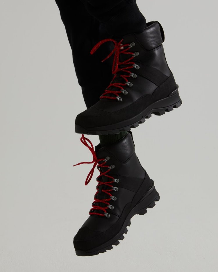 Botas de Invierno Hunter Insulated Leather Commando Hombre Negras Uruguay | Q7W-7176