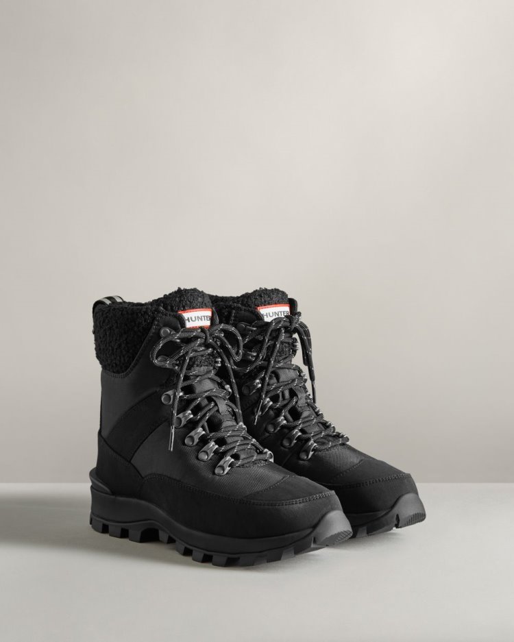 Botas de Invierno Hunter Insulated Recycled Polyester Commando Mujer Negras Uruguay | K3C-4995