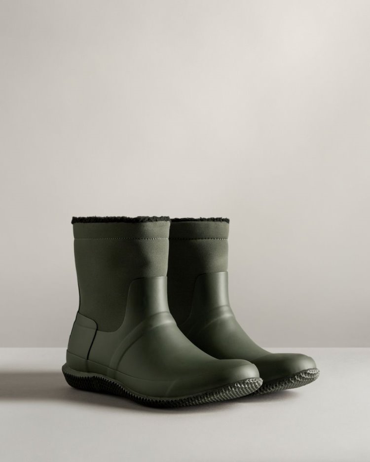 Botas de Invierno Hunter Insulated Roll Top Sherpa Hombre Verde Oliva Oscuro Uruguay | P6F-1357