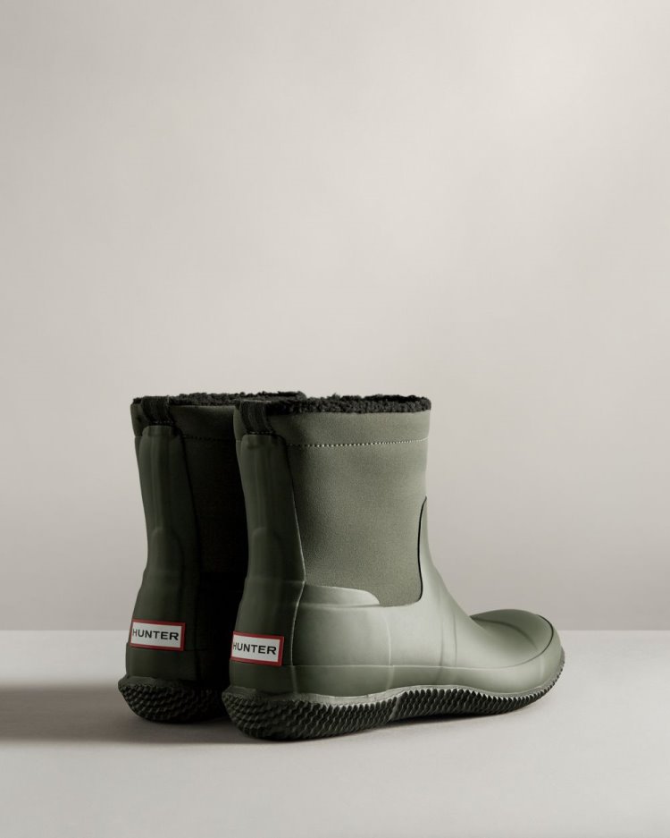 Botas de Invierno Hunter Insulated Roll Top Sherpa Hombre Verde Oliva Oscuro Uruguay | P6F-1357