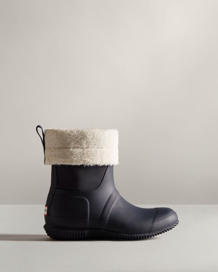 Botas de Invierno Hunter Insulated Roll Top Sherpa Mujer Azul Marino Uruguay | S4E-4501