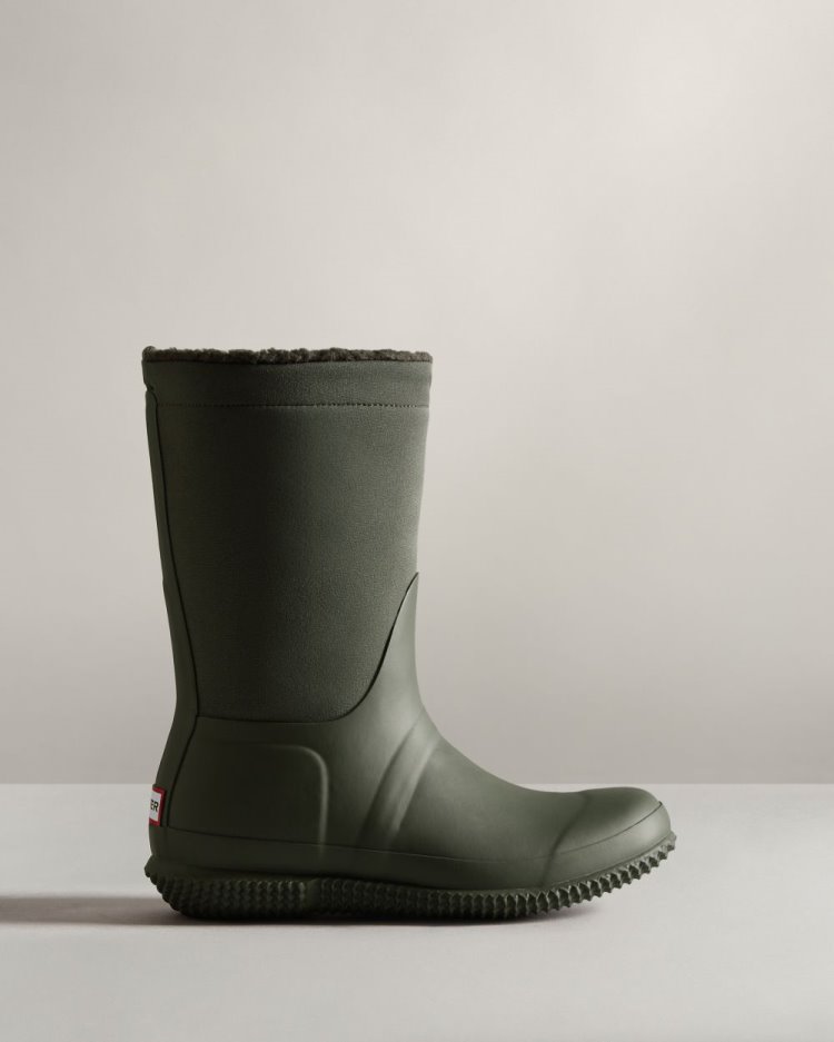 Botas de Invierno Hunter Insulated Roll Top Sherpa Mujer Verde Oliva Oscuro Uruguay | B0X-1419