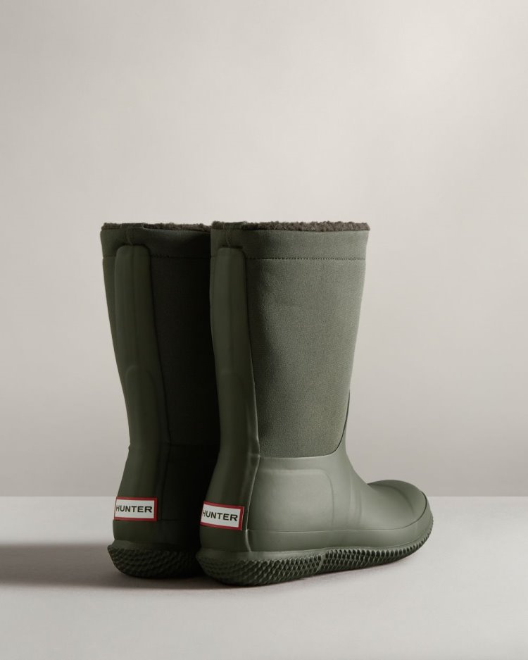 Botas de Invierno Hunter Insulated Roll Top Sherpa Mujer Verde Oliva Oscuro Uruguay | B0X-1419