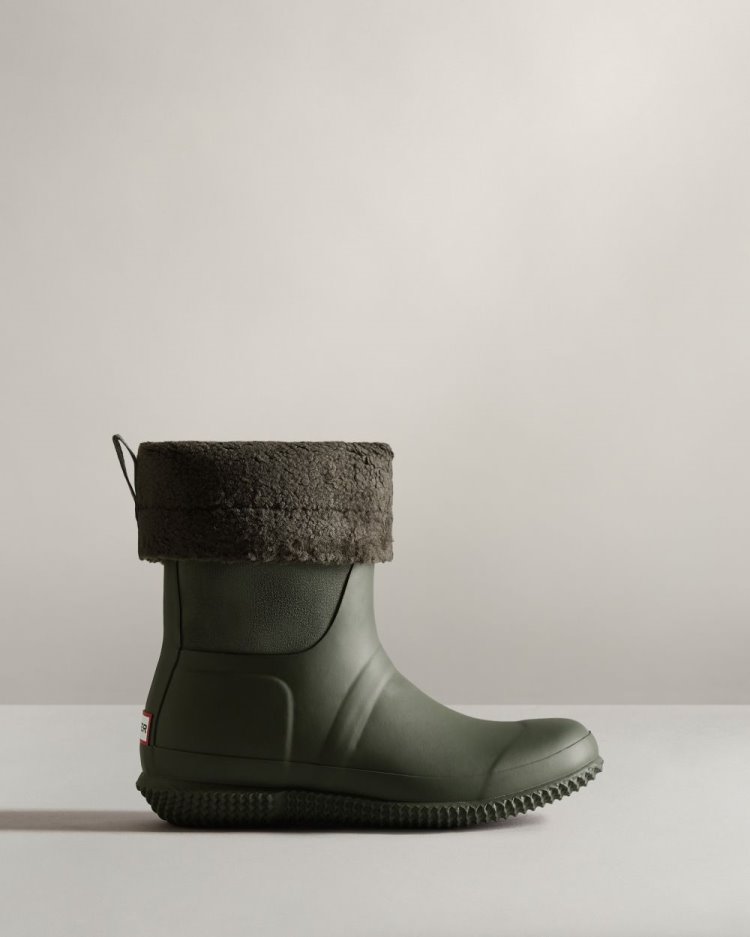 Botas de Invierno Hunter Insulated Roll Top Sherpa Mujer Verde Oliva Oscuro Uruguay | B0X-1419