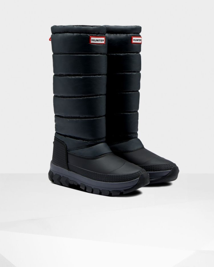 Botas de Nieve Hunter Insulated Tall Snow Mujer Negras Uruguay | E1K-5325