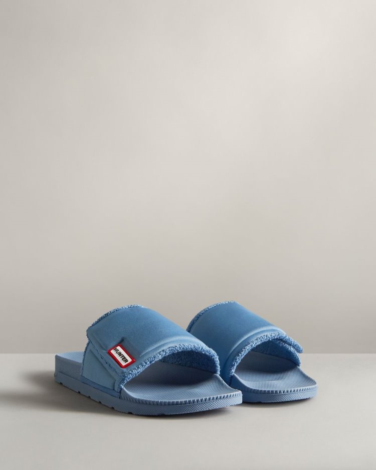 Chanclas Hunter Adjustable Slides Mujer Azules Uruguay | G7P-2596