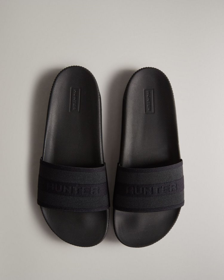 Chanclas Hunter Elastic Slides Mujer Negras Uruguay | Y8L-7393